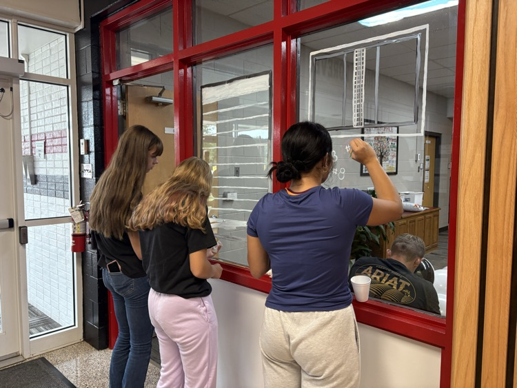 decorating the office window