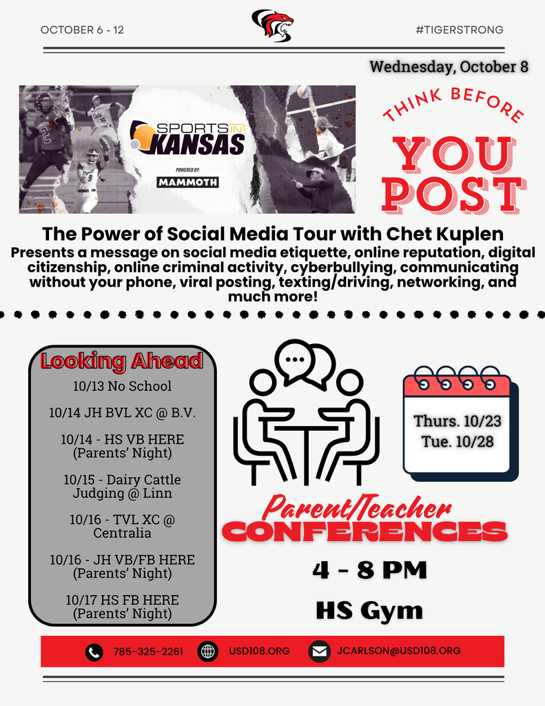 Sports in Kansas "Think Before You Post", Looking Ahead, P/T Conference Dates
