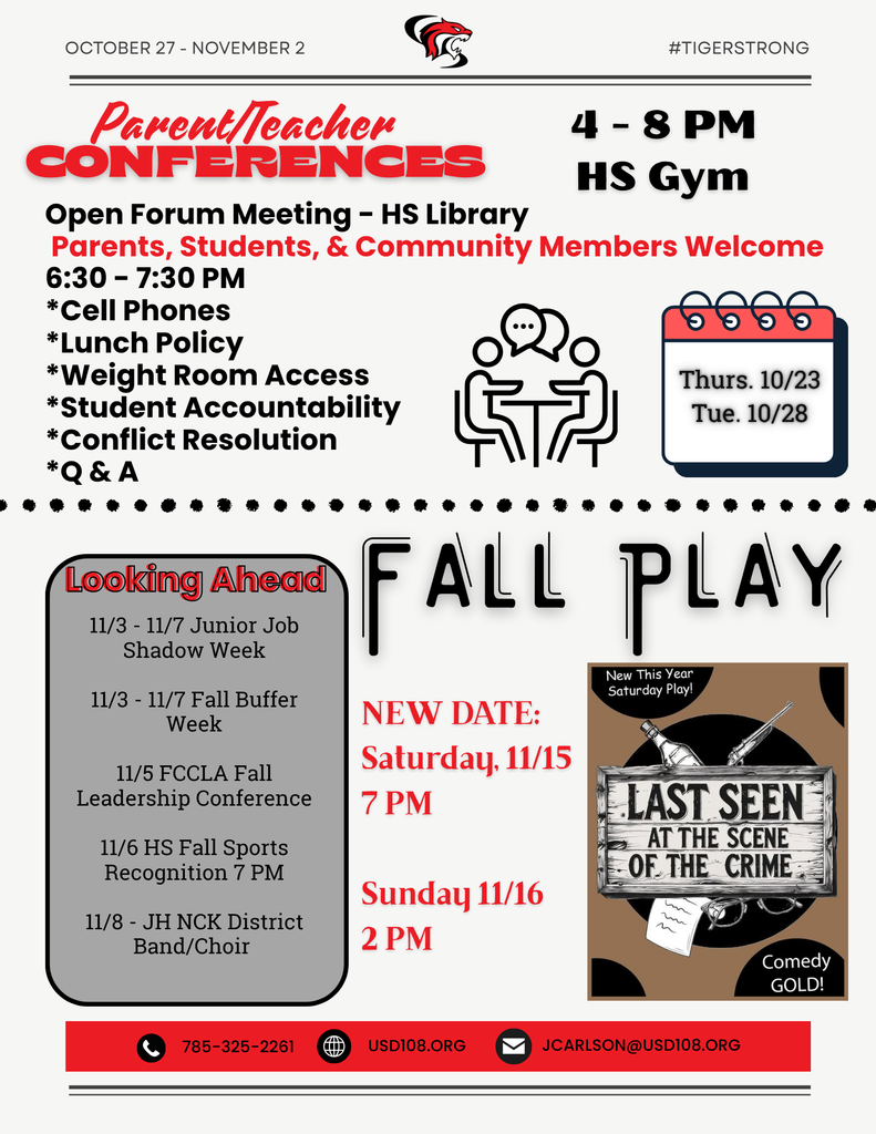 Conference Info, Looking Ahead, Fall  Play info