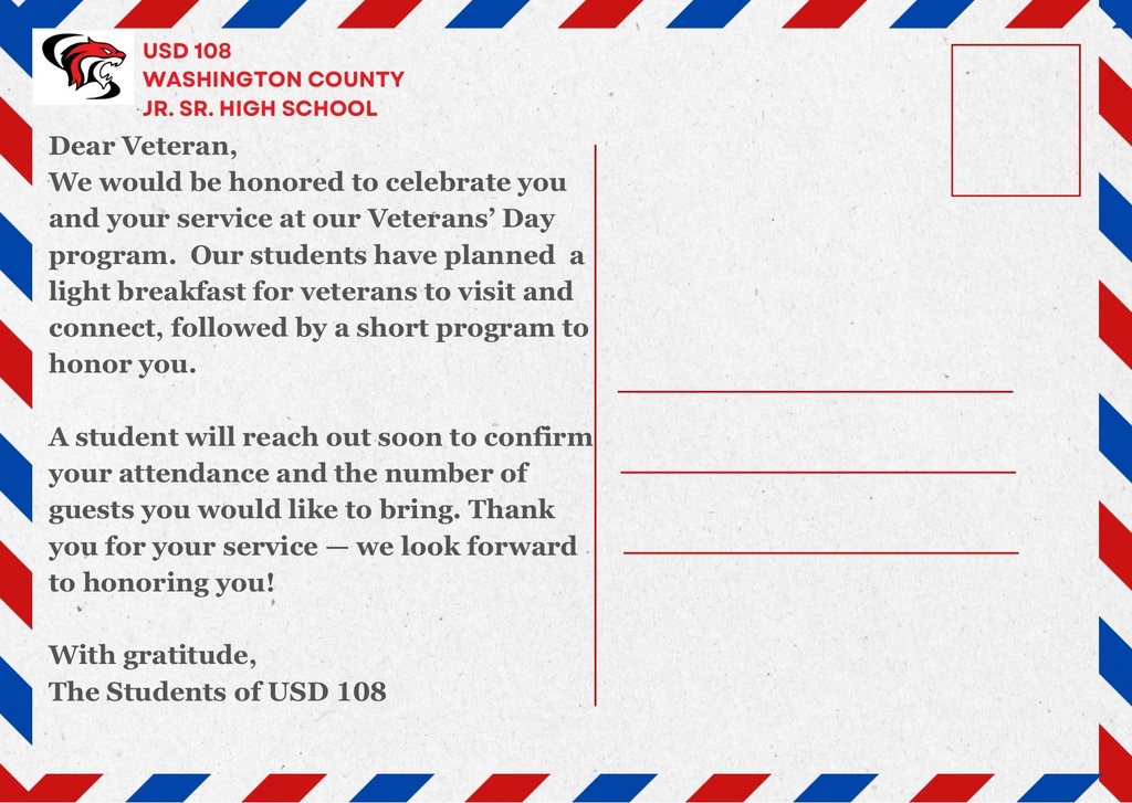 Invitation to Veterans