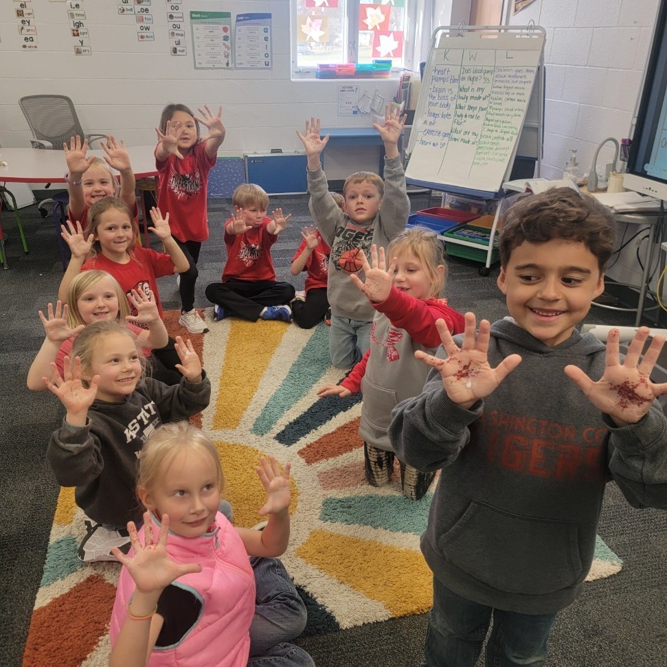 Great students learning about germs.