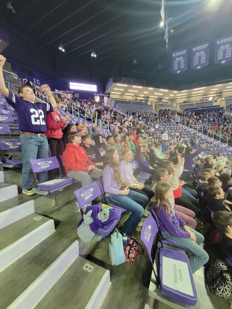 4th through 7th students at KSU women's basketball game
