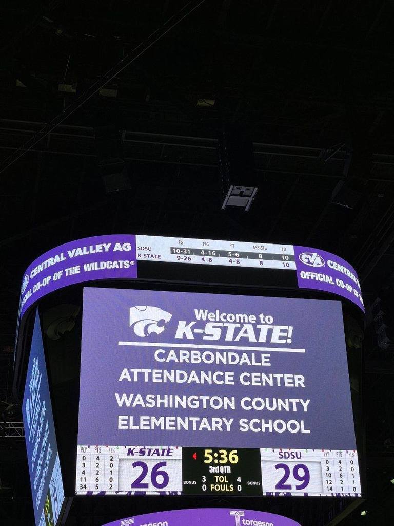4th through 7th grade students at KSU Womens Basketball Game