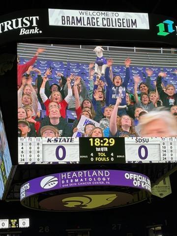 4th through 7th students at KSU women's basketball game