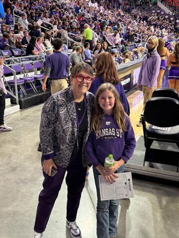 4th through 7th students at KSU women's basketball game