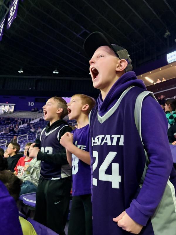 4th through 7th students at KSU women's basketball game