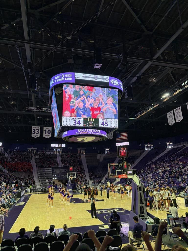 4th through 7th students at KSU women's basketball game