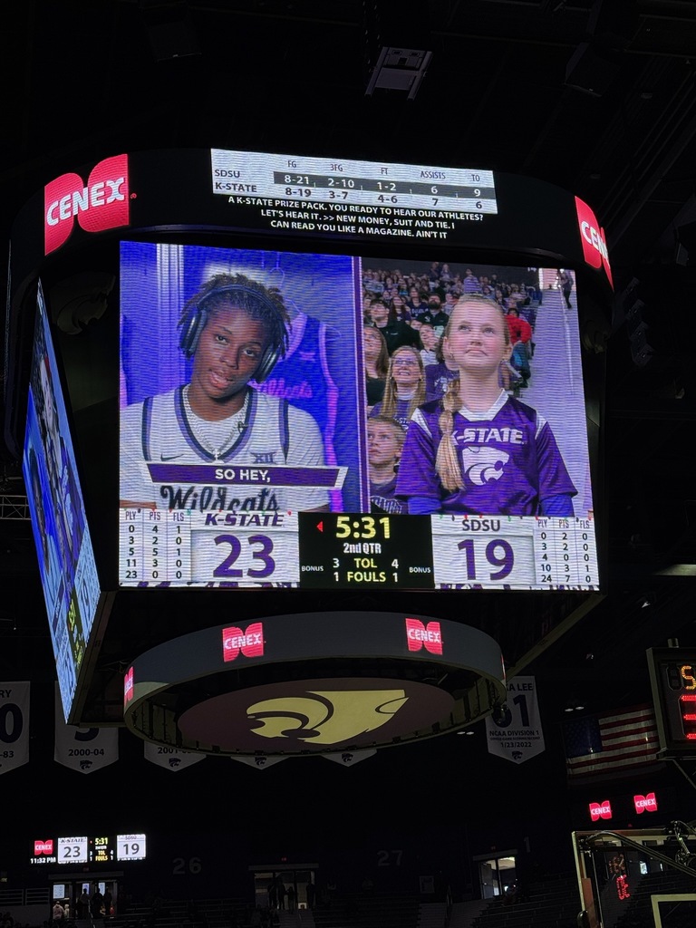 4th through 7th students at KSU women's basketball game