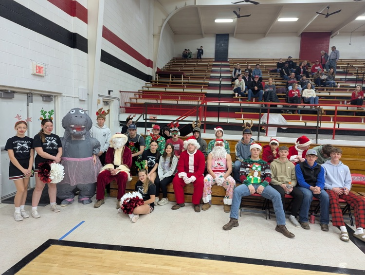 students dressed in Christmas gear