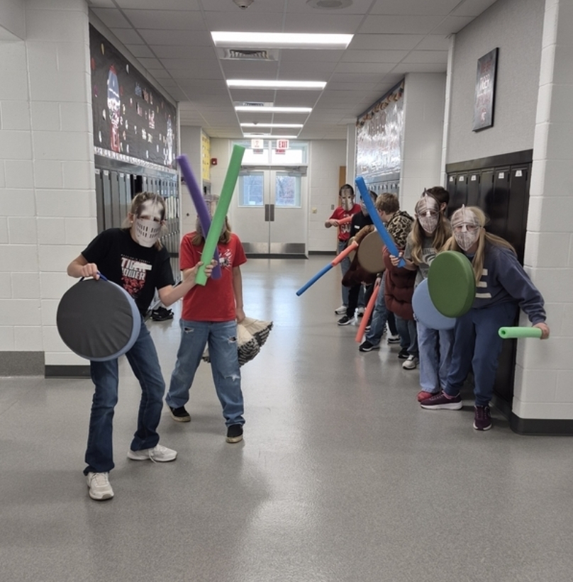 sneaking down the hall