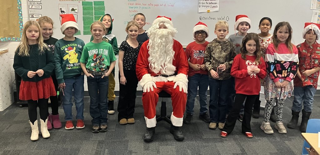 Santa visiting students