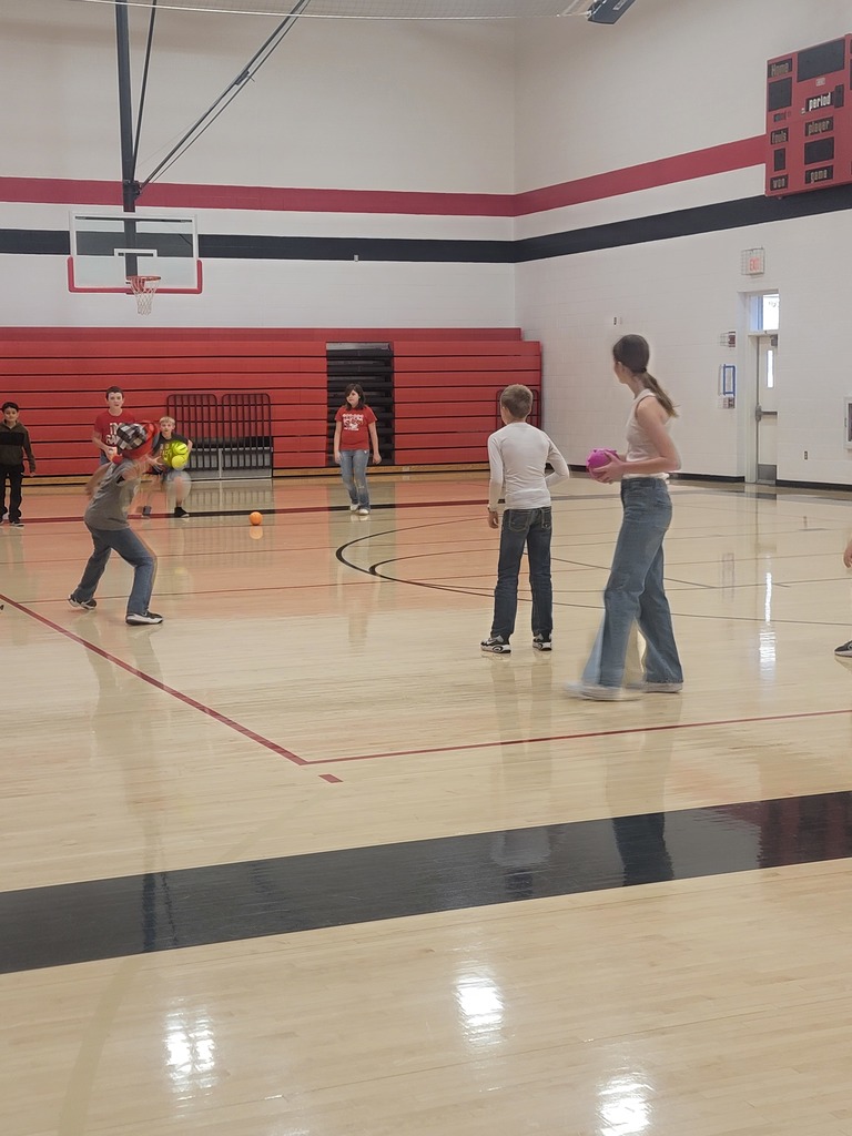 students playing a dodgeball