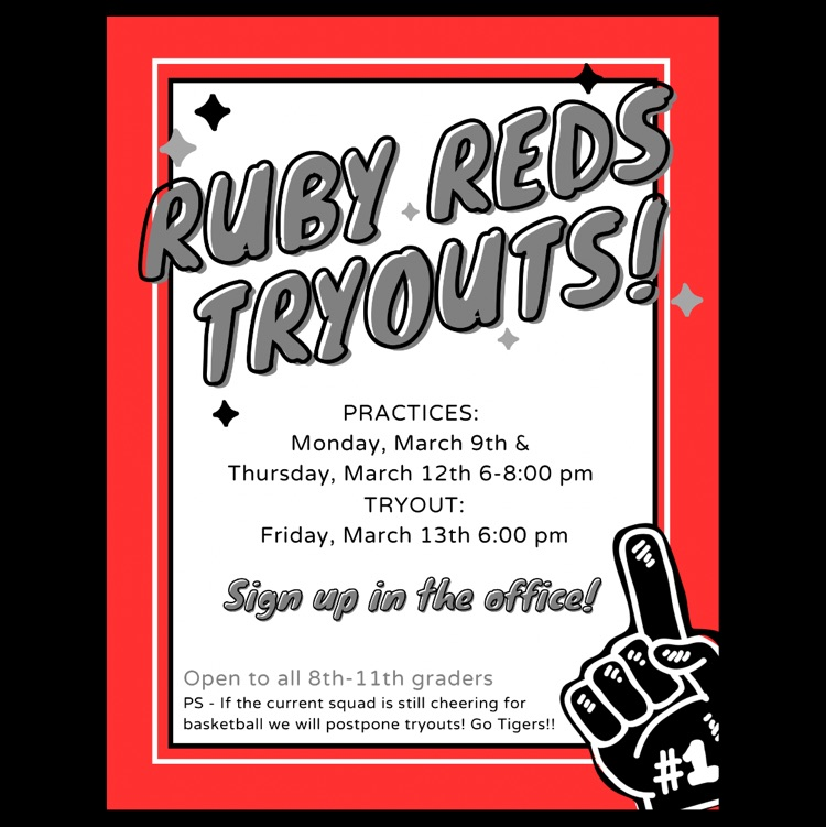 Ruby Reds Tryout sign up is posted 