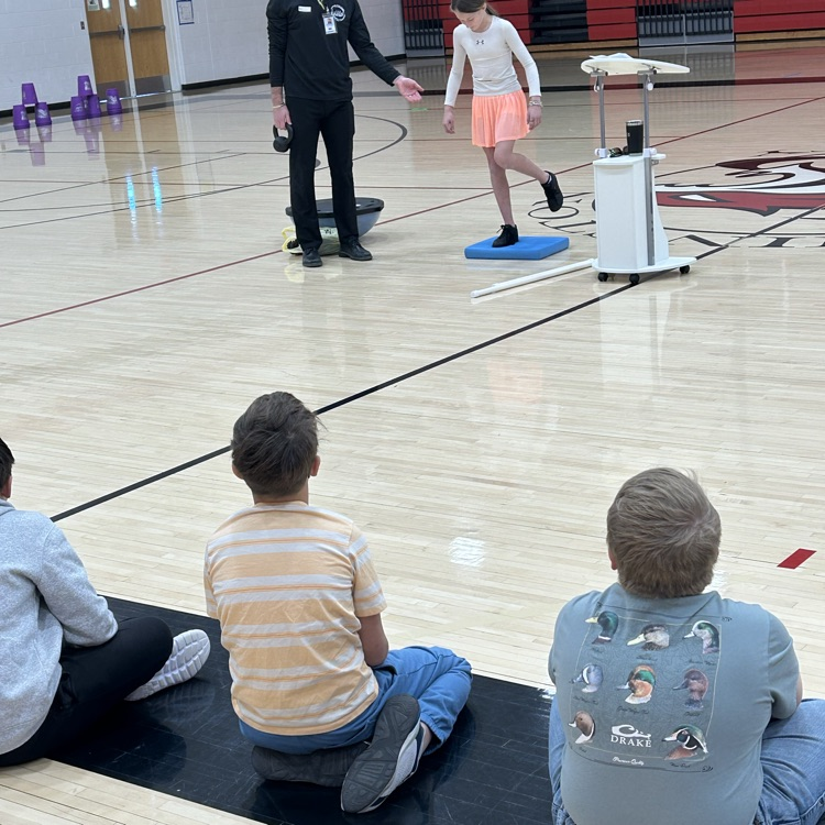 Mitch Savage talking to 5th and 6th graders.