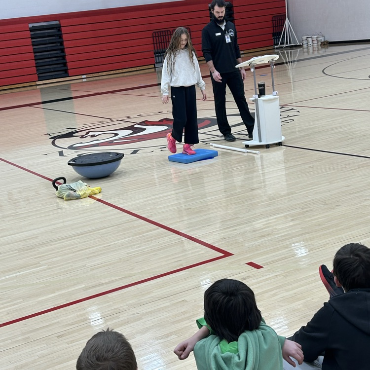 Mitch Savage talking to 5th and 6th graders.