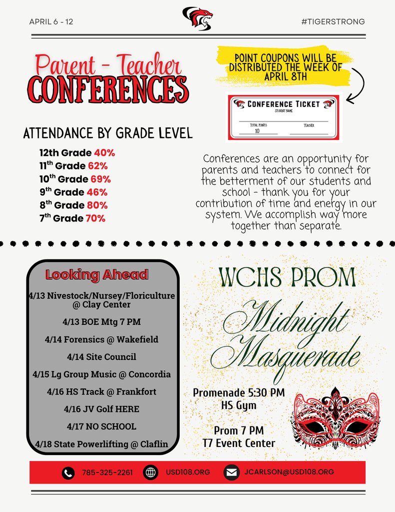 P/T Conferences Info, Looking Ahead, Promenade & Prom info
