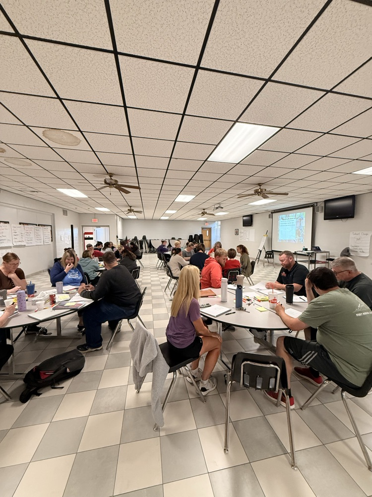 USD 108 teachers met in the cafeteria for professional development
