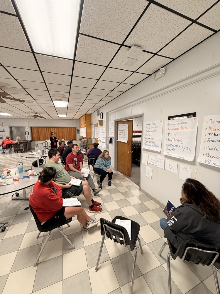 Teachers working in small groups