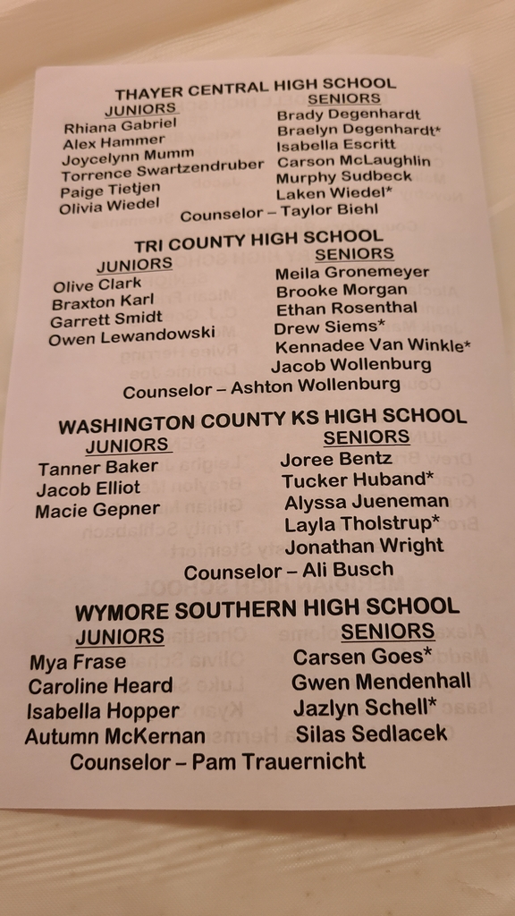 Students are recognized as being a top student in their class.  