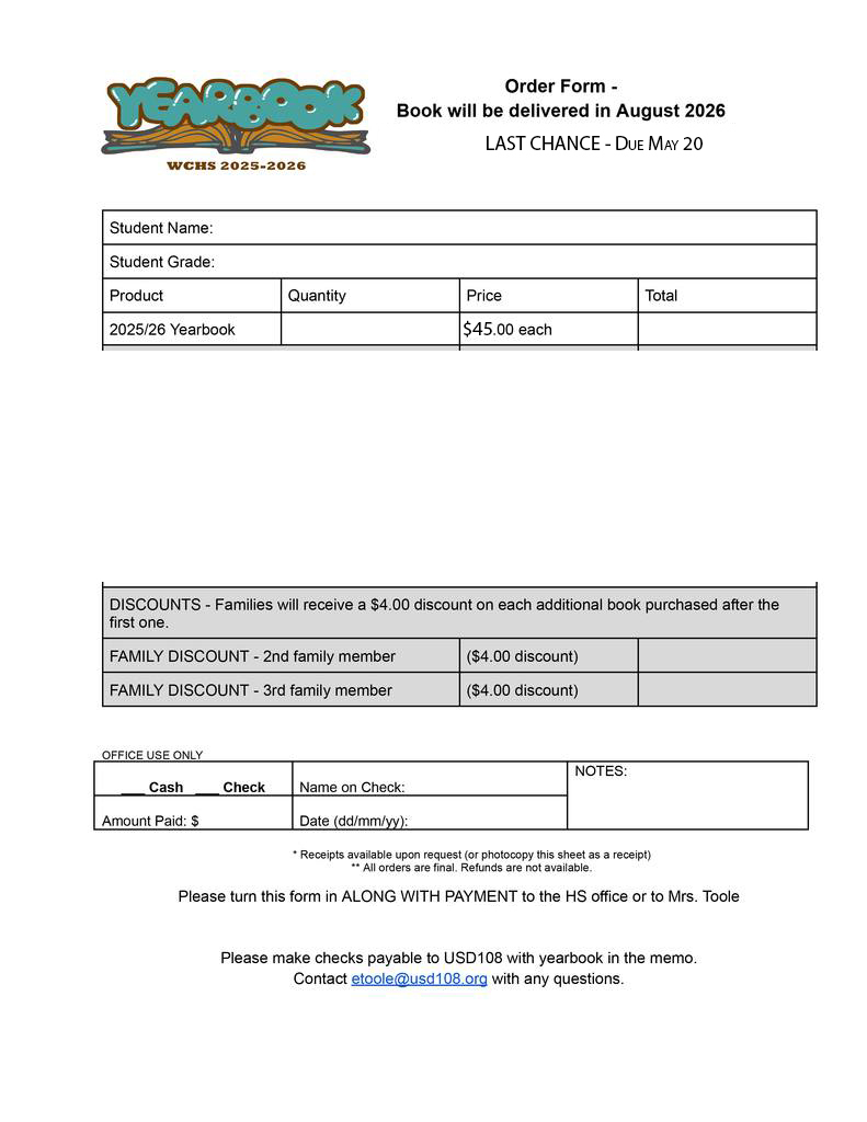 Last chance order form