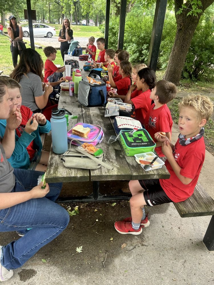 eating lunch