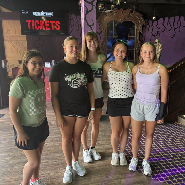 all 5 girls before entering a scary place