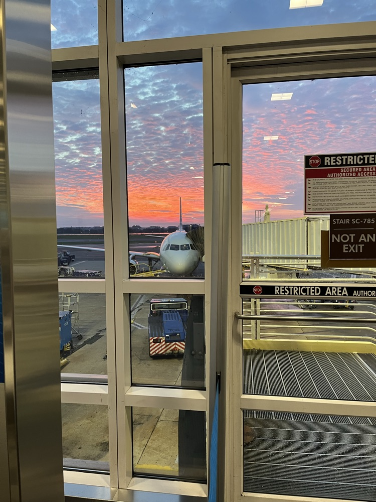 sunrise at Ronald Reagan airport.