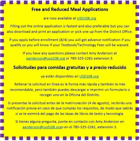 Fill out your free and reduced meal application before enrollment.