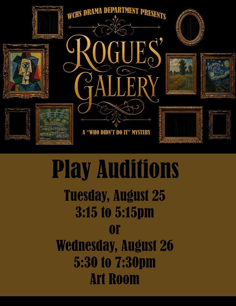 Auditions are Tuesday and Wednesday in the art room!