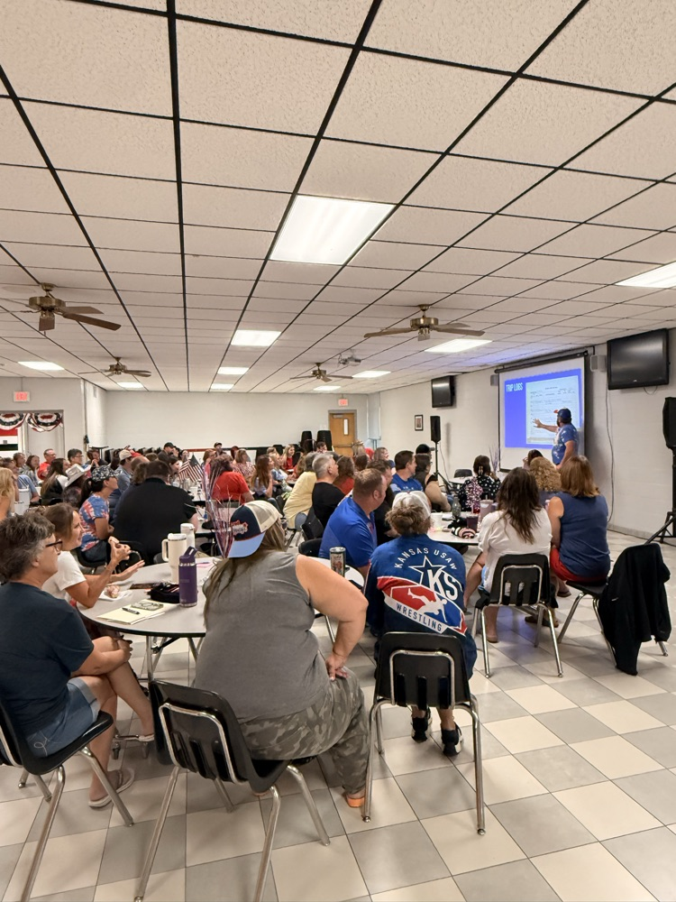 All staff gathered for our District kickoff