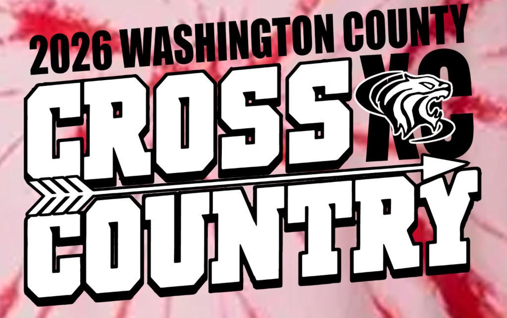 cross country shirt front with the words cross country and Washington County
