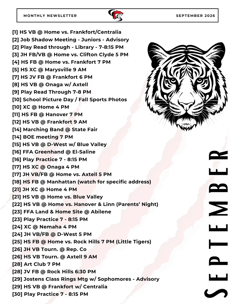 Activities for the month of September