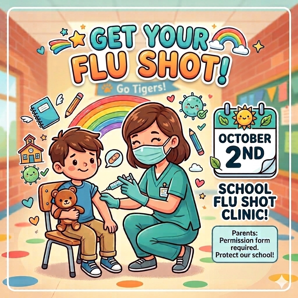 Flu shots October 2nd for students and staff