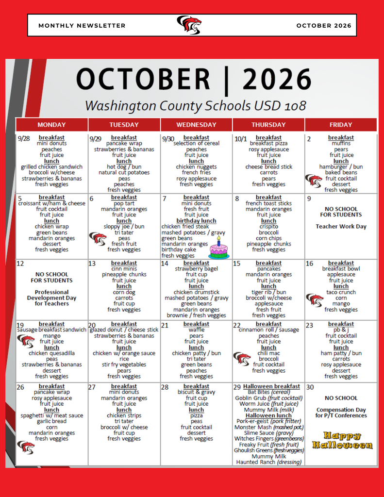 October Menus