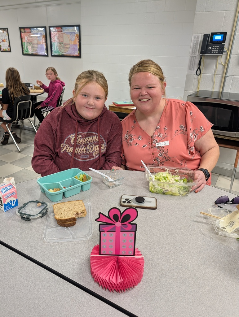student with October birthday and family/friends eating lunch