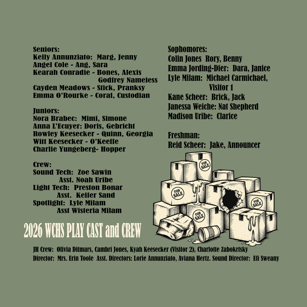 Back of play shirt. It is a list of all play members and crew.