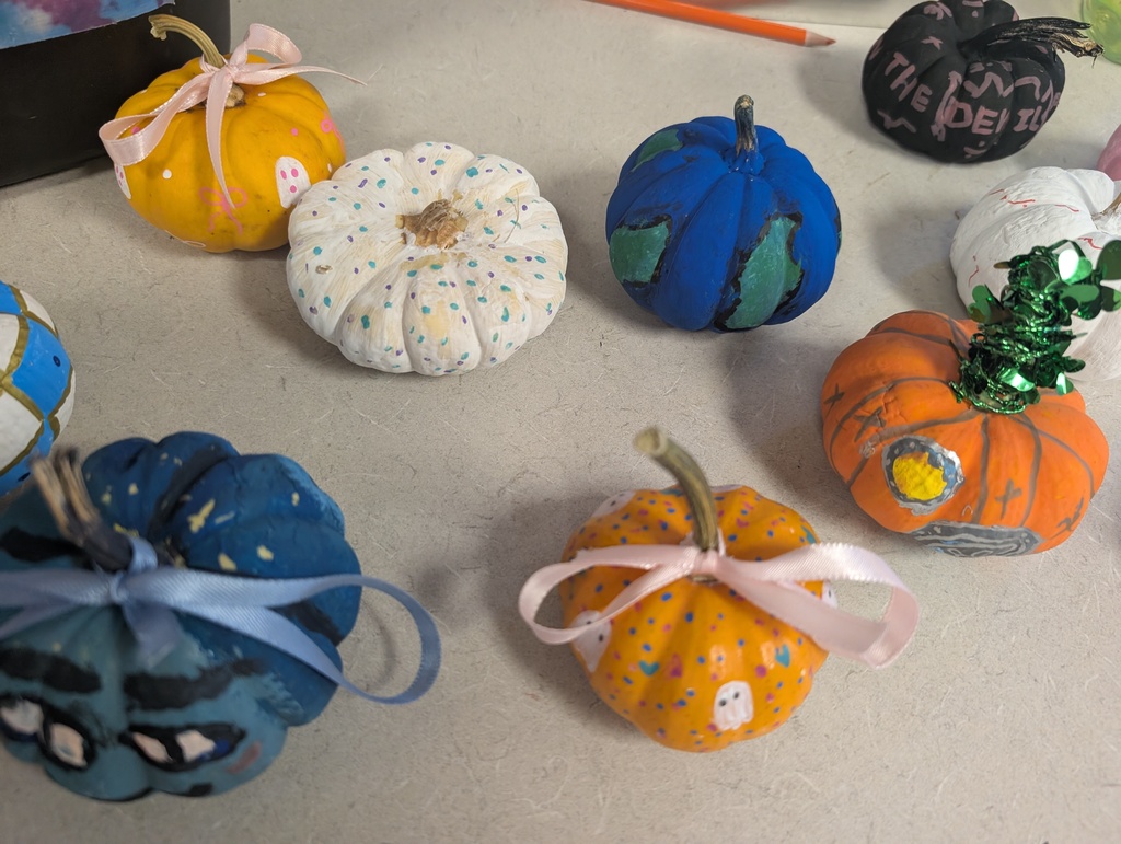 Art Club's painted pumpkins