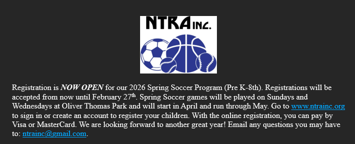 2026 NTRA Spring Soccer