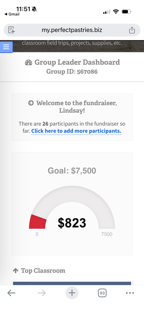 pastry fundraiser progress