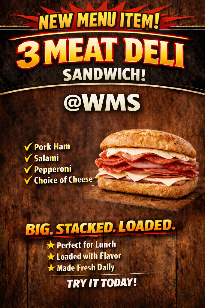 3 Meat Deli sandwich