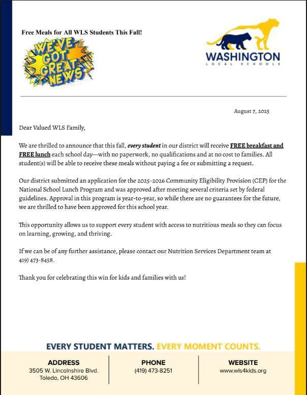 Free Meals for all students!