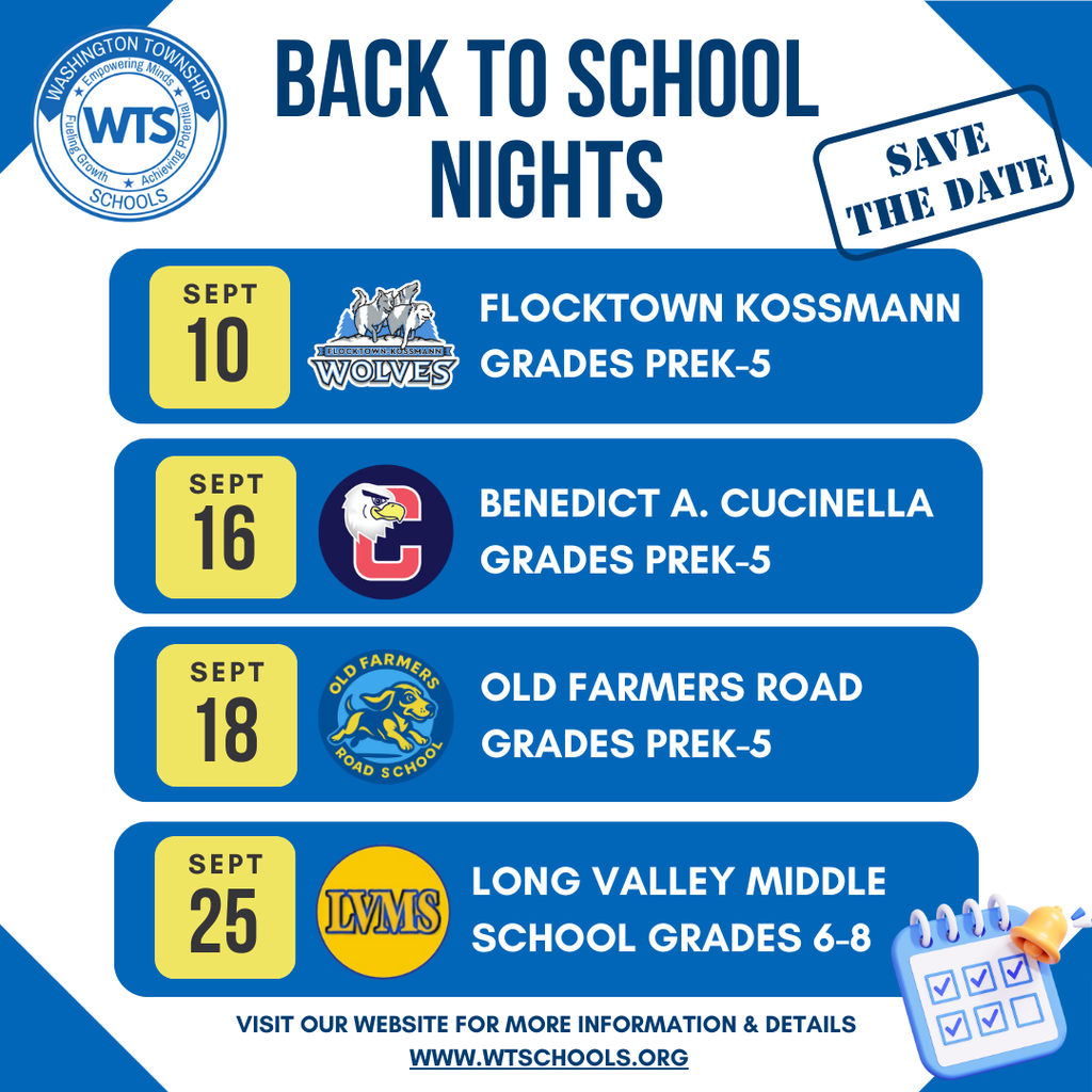 Back to School Nights - Save the Dates
