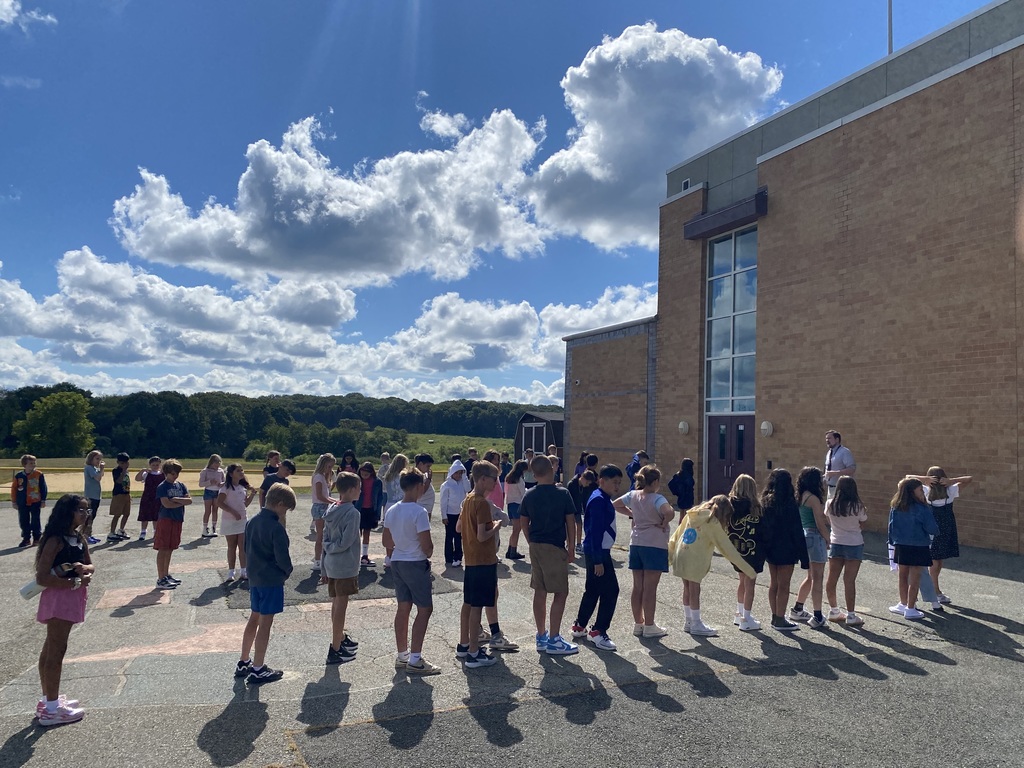 Fourth graders getting ready to start recess. 