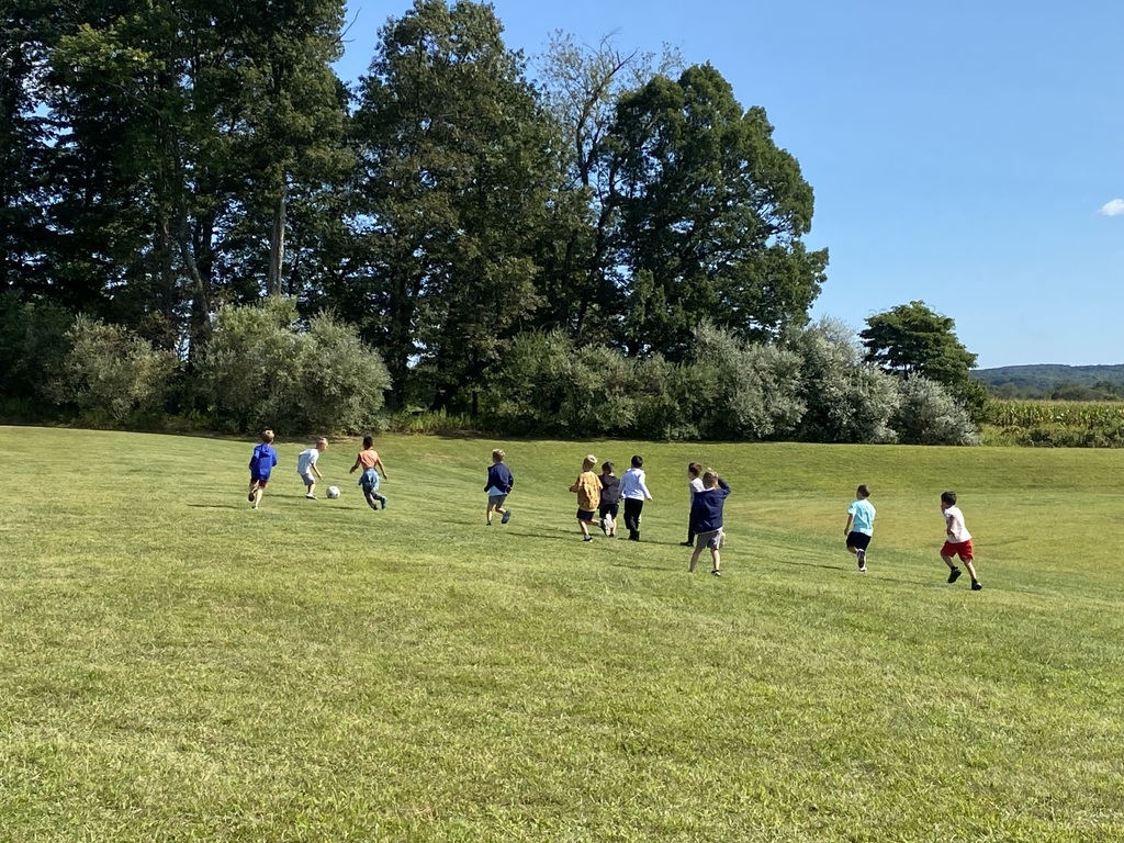 Playing soccer on the hill!