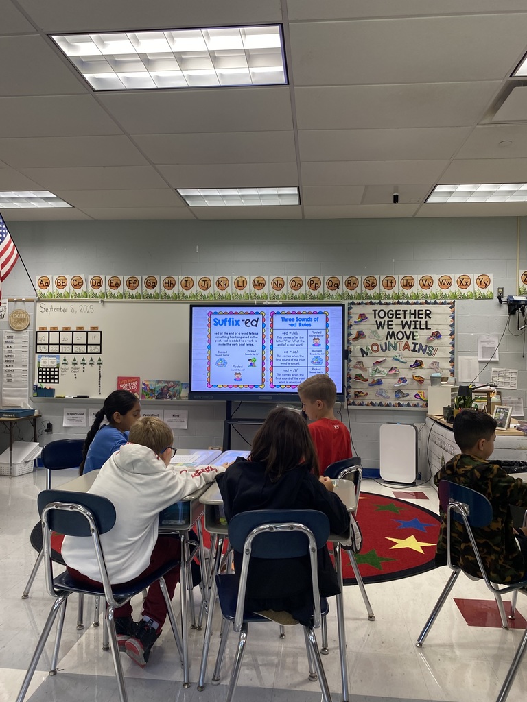 Students worked with the ed suffix. 