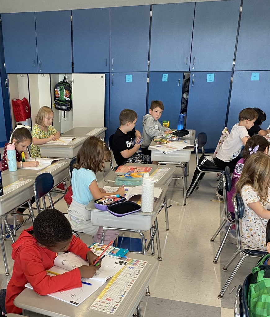 First-graders hard at work with Fundations.  