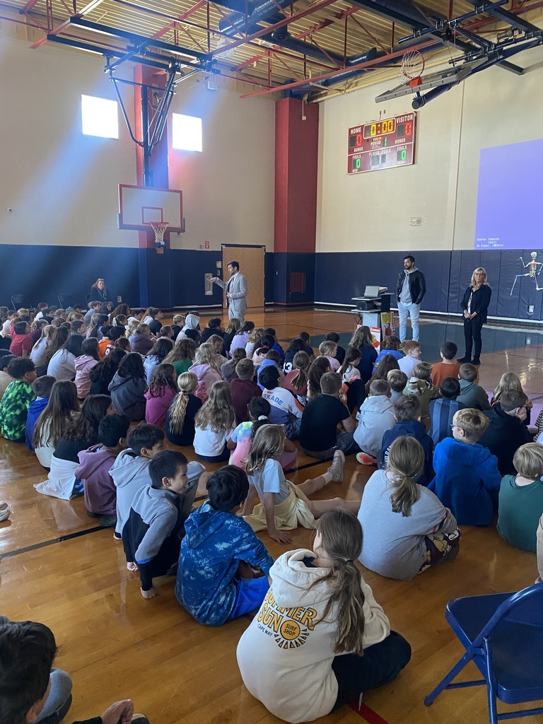 Students participated in assemblies about bus safety.