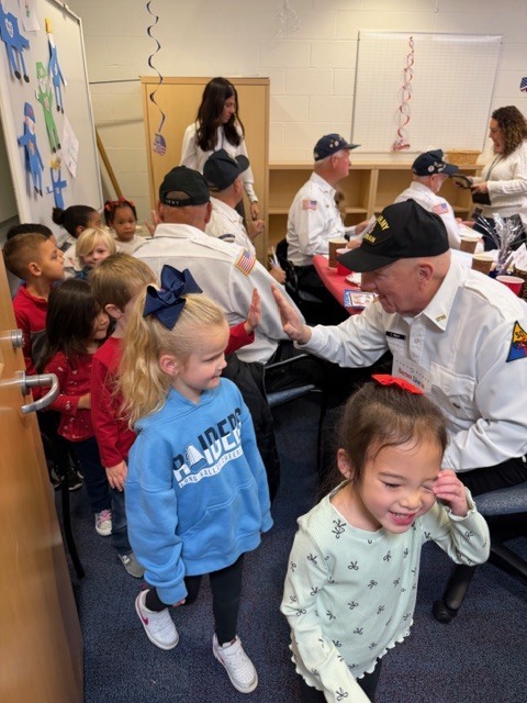 Many students make cards and crafts to give to the veterans.
