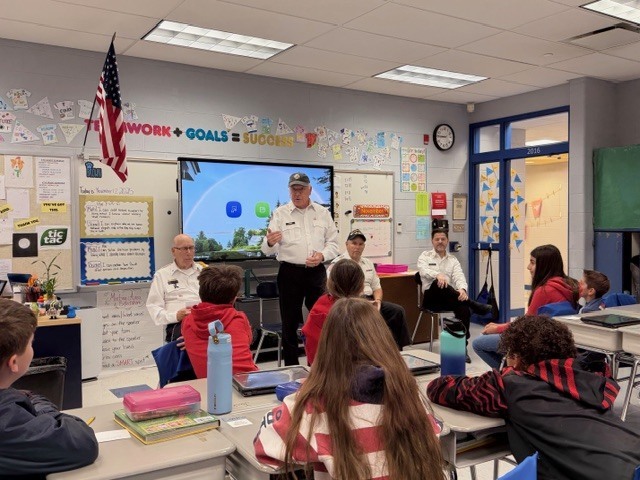 Veterans spoke to fifth-grade classrooms.