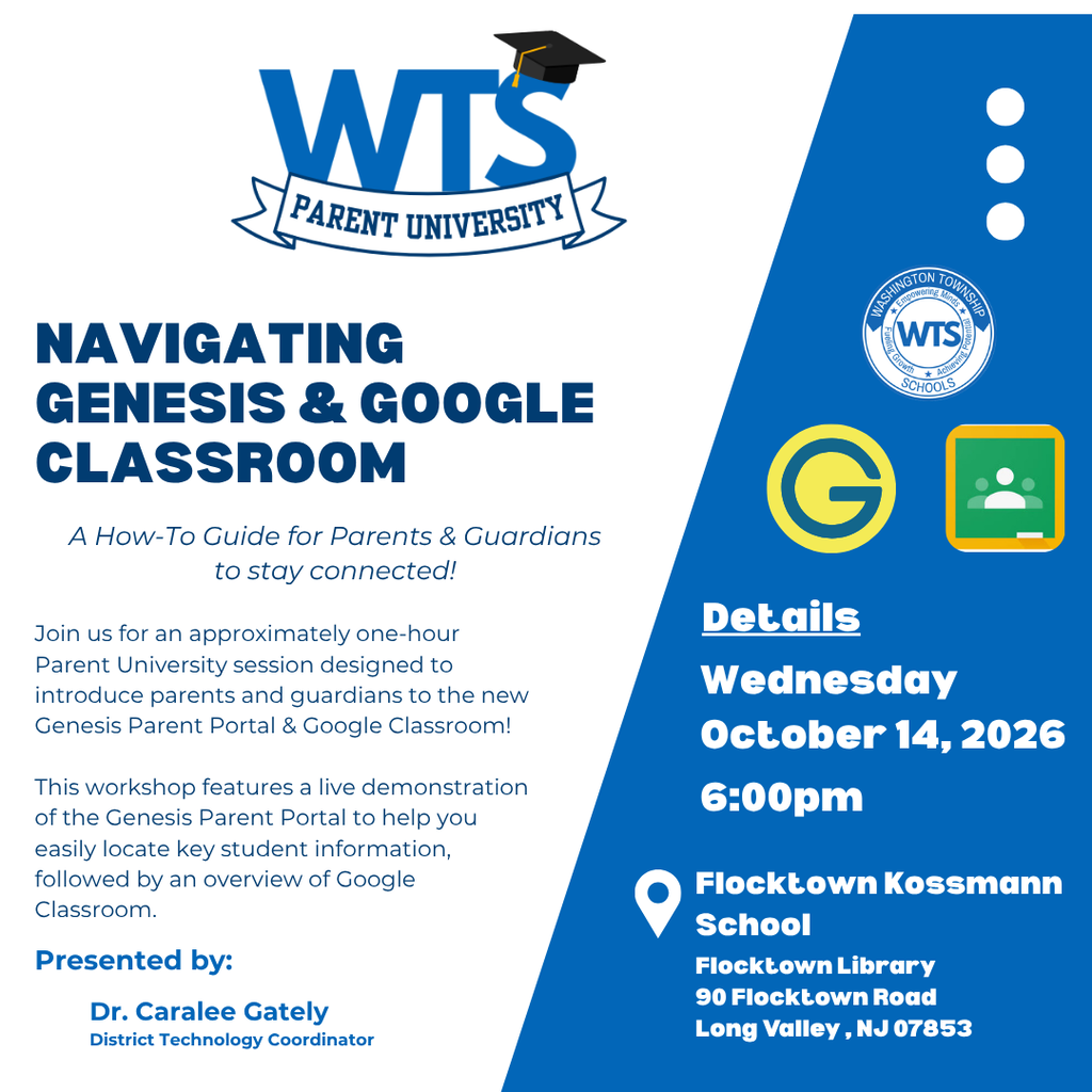 Parent University- Wednesday 10/14 at 6pm!